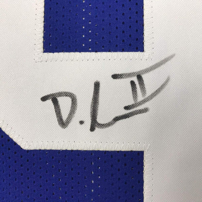 Autographed/Signed Dexter Lawrence New York Blue Football Jersey JSA COA