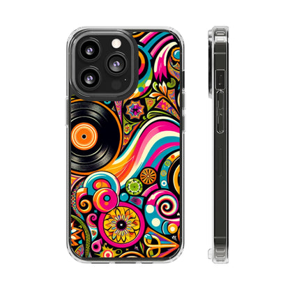 Colorful Vinyl Record Clear Phone Case