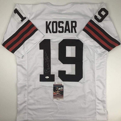 Autographed/Signed Bernie Kosar Cleveland White Football Jersey JSA COA