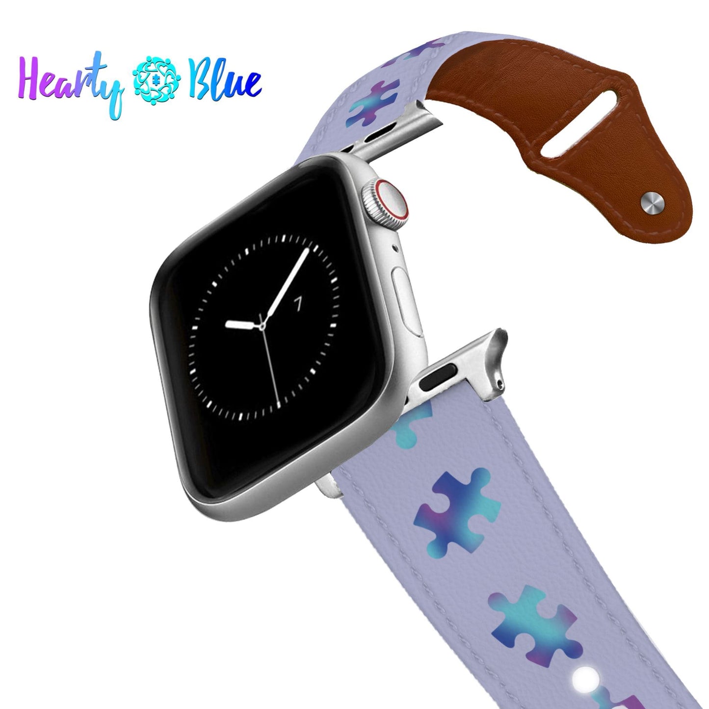 Hearty Blue Leather Apple Watch Band