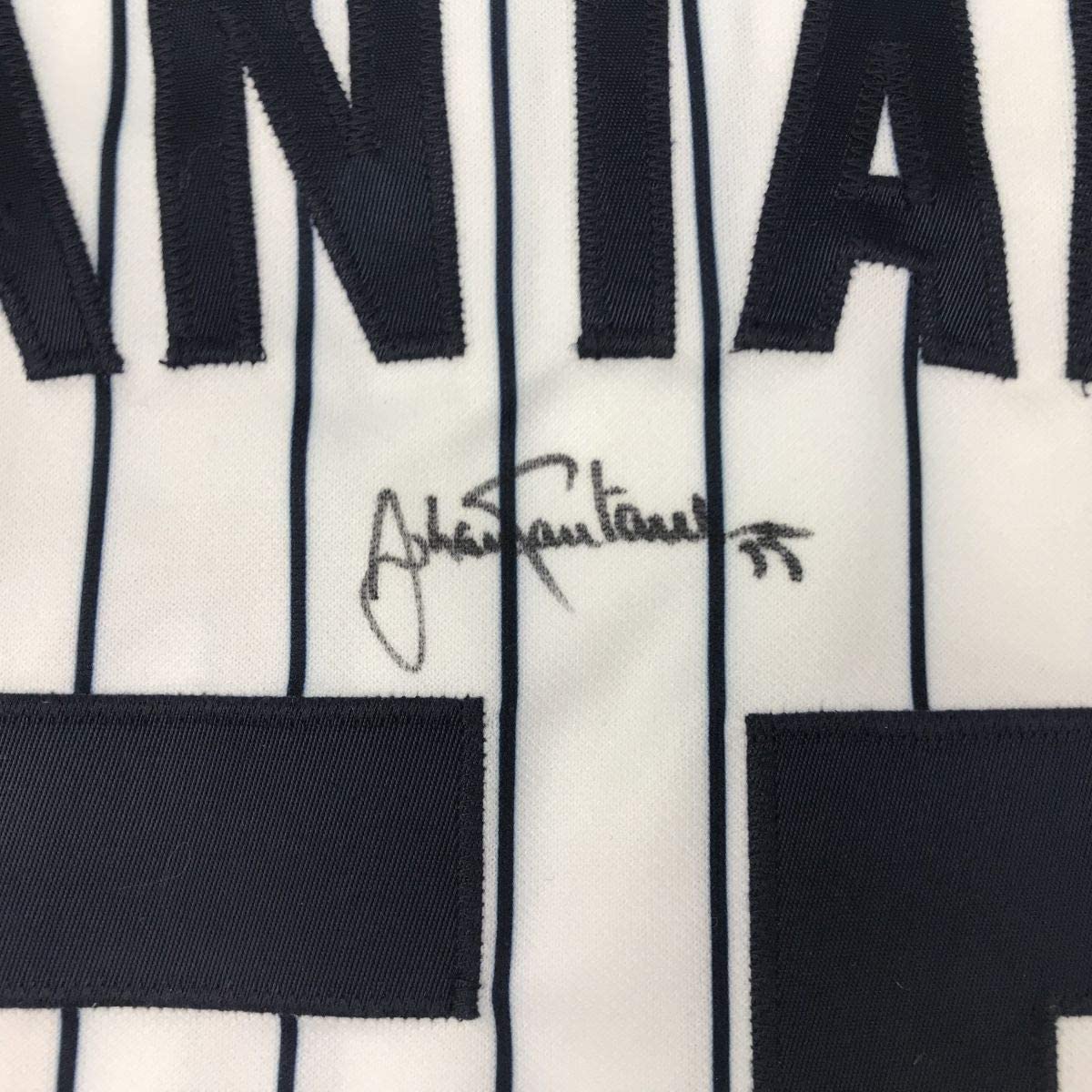 Autographed/Signed Johan Santana Minnesota Pinstripe Baseball Jersey Beckett BAS COA
