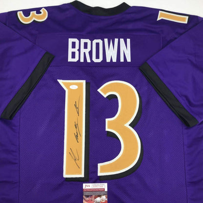 Autographed/Signed John Brown Baltimore Color Rush Football Jersey JSA COA