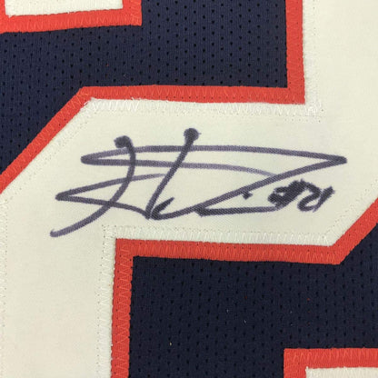 Autographed/Signed Haha Ha Ha Clinton-Dix Chicago Blue Block Football Jersey JSA COA