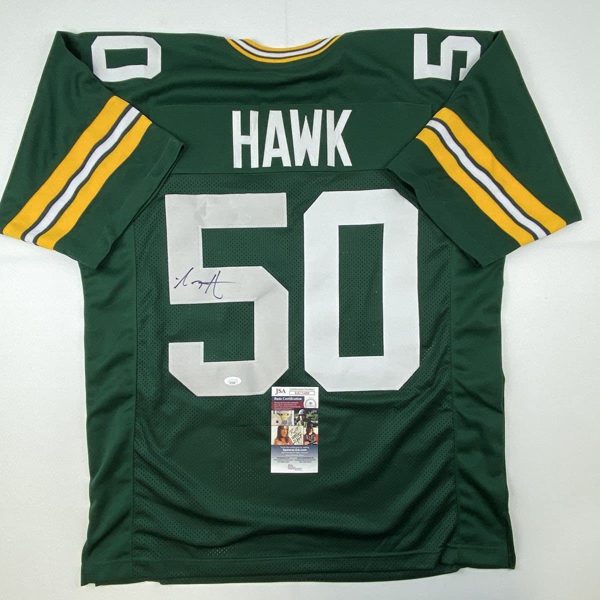 Autographed/Signed AJ A.J. Hawk Green Bay Green Football Jersey JSA COA