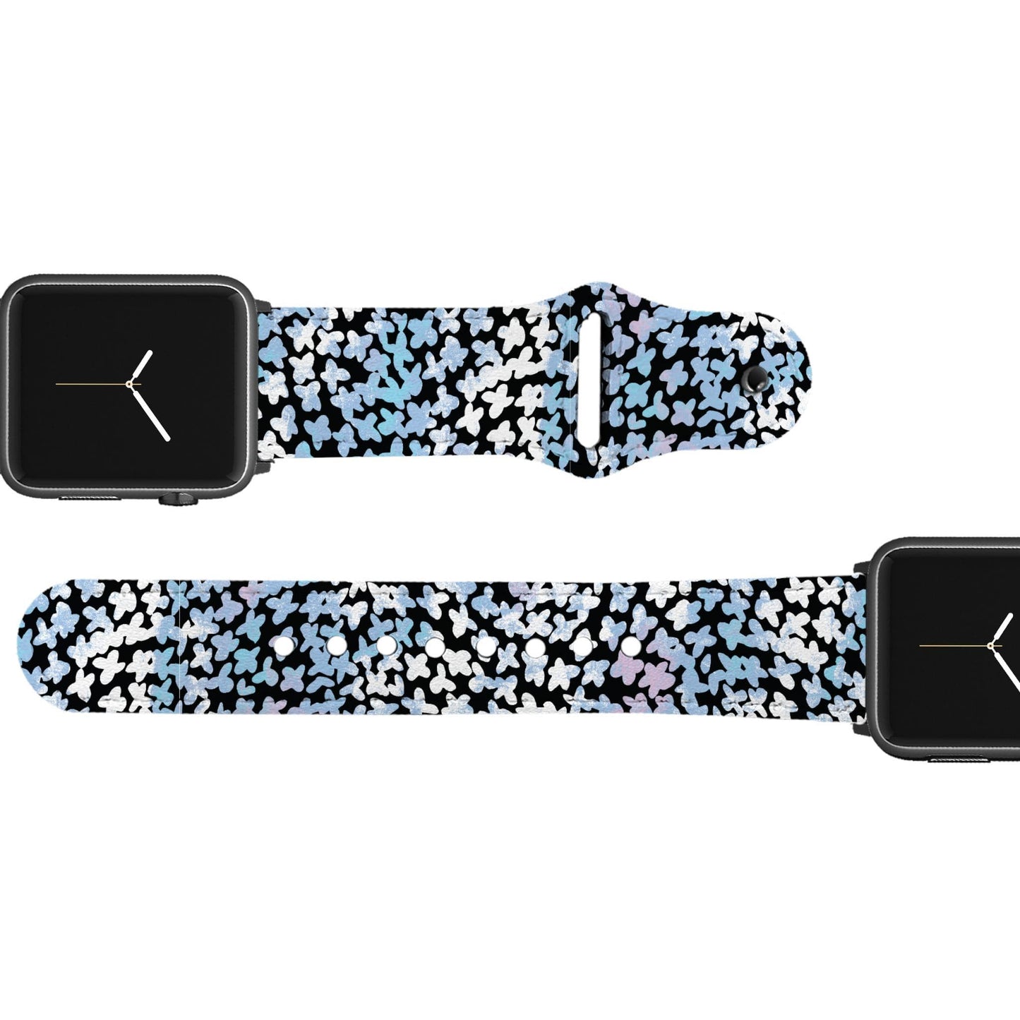 SanSoleil™ - Forget Me Not Blue Leather Apple Watch Band