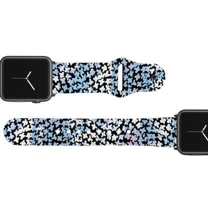 SanSoleil™ - Forget Me Not Blue Leather Apple Watch Band