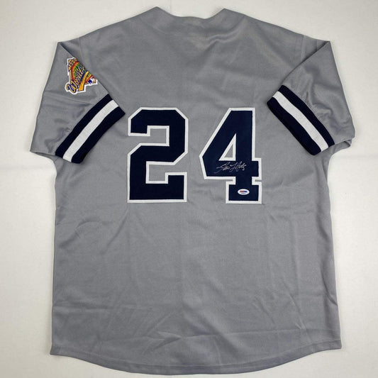 Autographed/Signed Tino Martinez New York Grey Baseball Jersey PSA/DNA COA