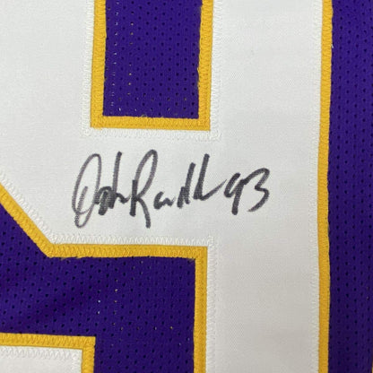 Autographed/Signed John Randle Minnesota Purple Football Jersey JSA COA