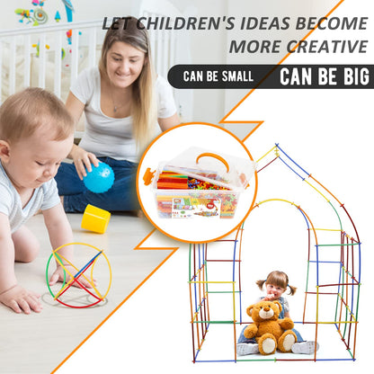 STEM Building Toys 600Pcs Straw Construction Educational Creative Engineering