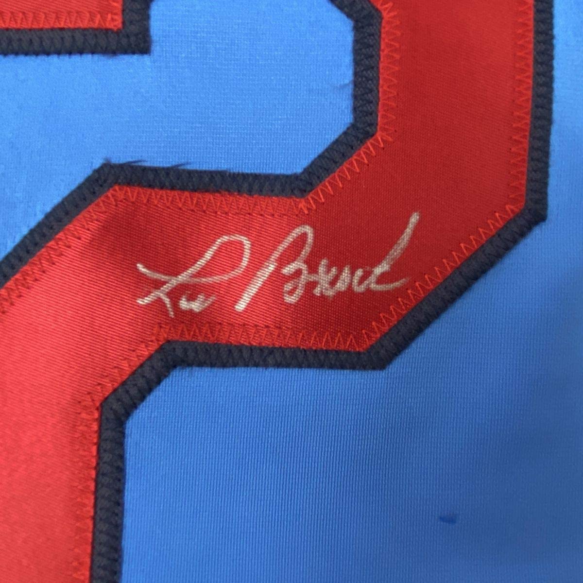 Autographed/Signed Lou Brock St. Louis Blue Baseball Jersey JSA COA