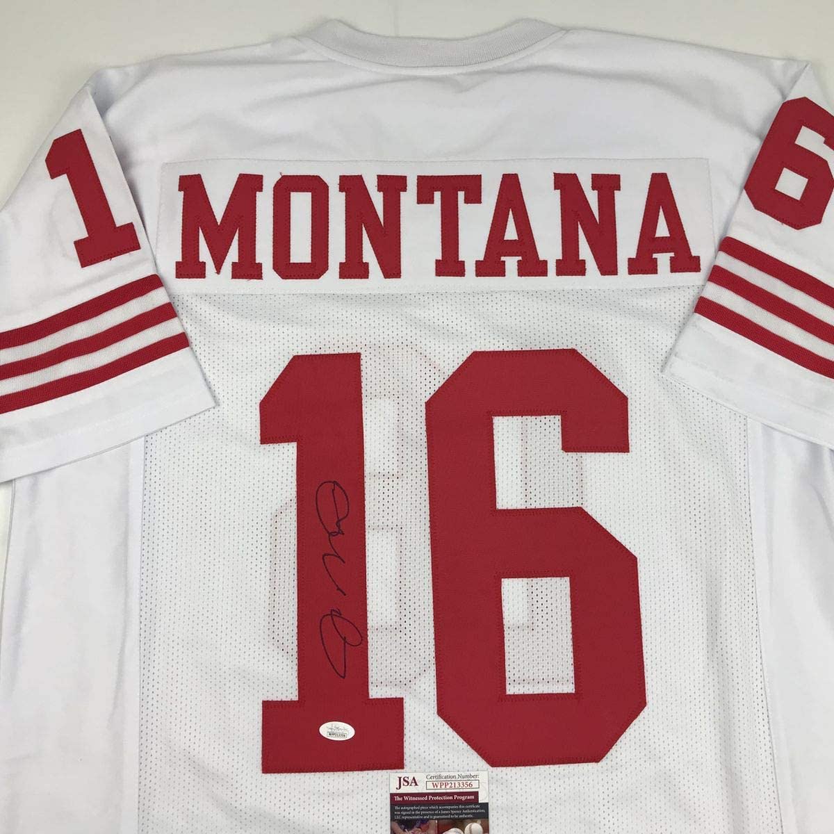 Autographed/Signed Joe Montana San Francisco White Football Jersey JSA COA
