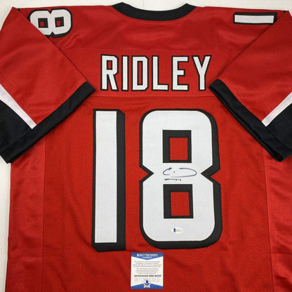 Autographed/Signed Calvin Ridley Atlanta Red Football Jersey Beckett BAS COA