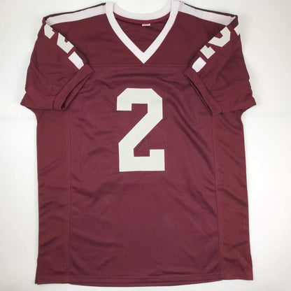 Autographed/Signed Johnny Manziel Texas A&M Maroon College Football Jersey PSA/DNA COA