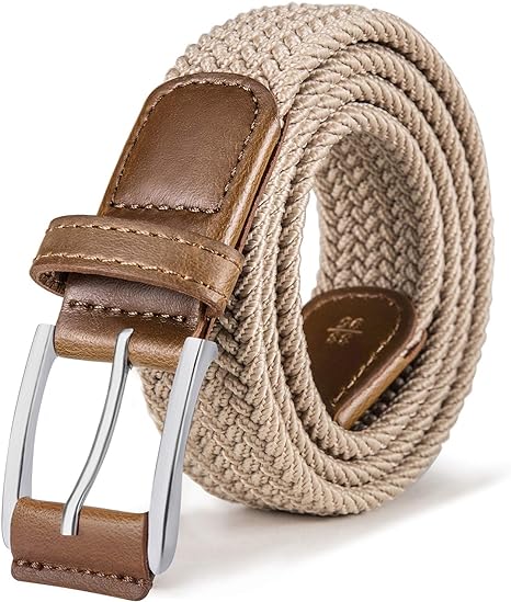 BULLIANT Stretch Belt Men, Mens Gift Woven Braided Web Belt 1 3/8 for Golf Casual Pants Shirts Jeans