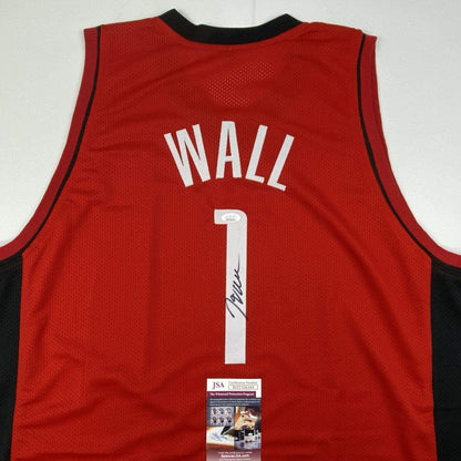 Autographed/Signed John Wall Houston Red Basketball Jersey JSA COA