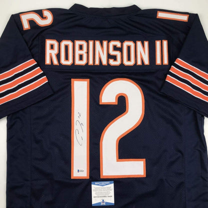 Autographed/Signed Allen Robinson II Chicago Blue Football Jersey Beckett BAS COA