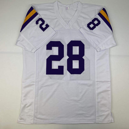 Autographed/Signed Ahmad Rashad Minnesota White Football Jersey JSA COA