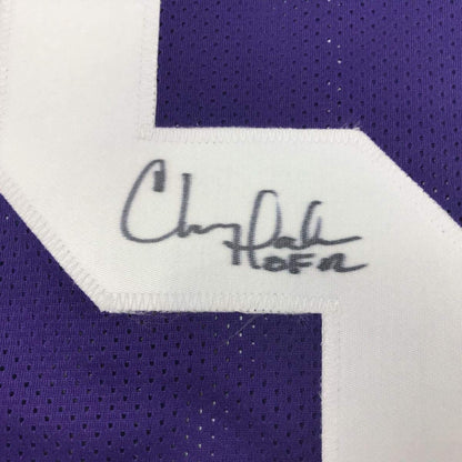Autographed/Signed Chris Doleman HOF 12 Minnesota Purple Football Jersey JSA COA