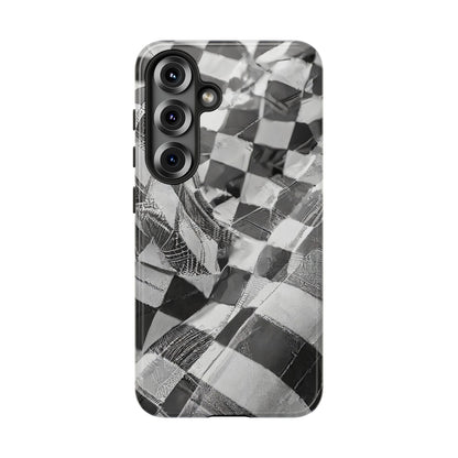 Abstract Checker Print Tough Phone Case