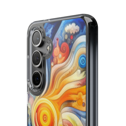 Colorful Abstract Swirl Clear Phone Case