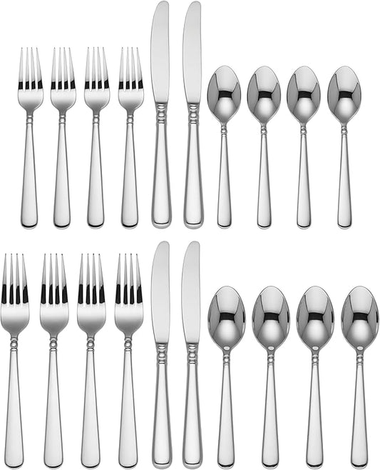 Lenox Pearl Platinum Flatware, 20-Piece Set, Metallic