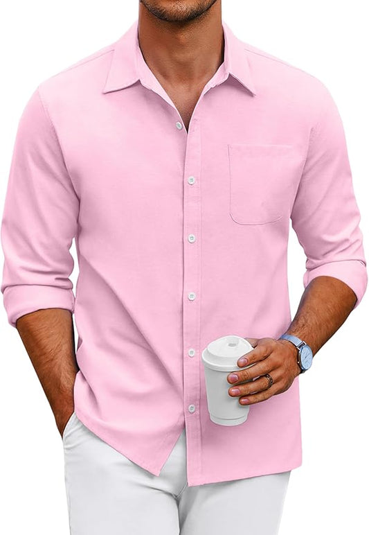 COOFANDY Men's Oxford Shirt Long Sleeve Casual Button Down Shirts Regular Fit Dress Shirts