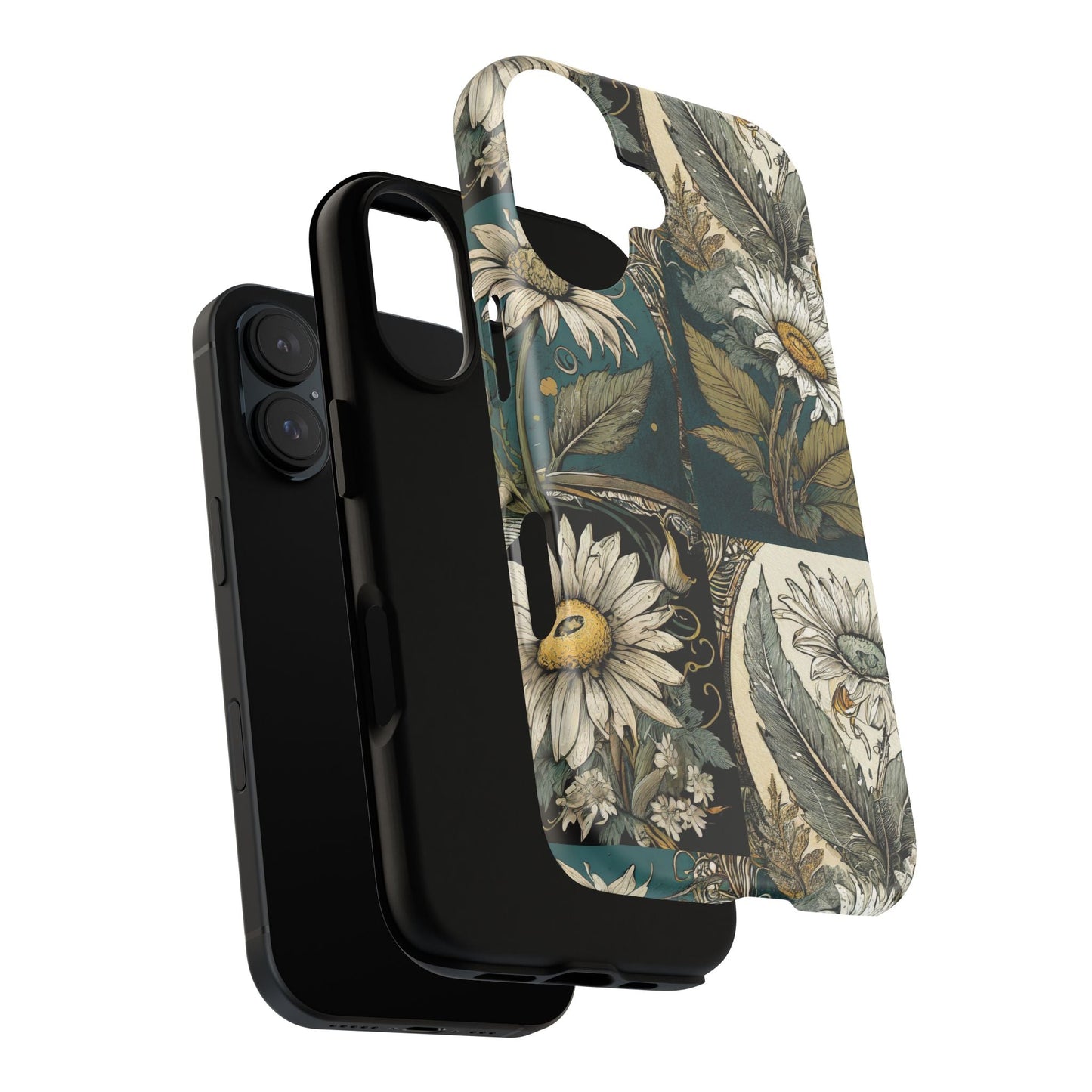 Abstract Teal Daisy Tough Phone Case