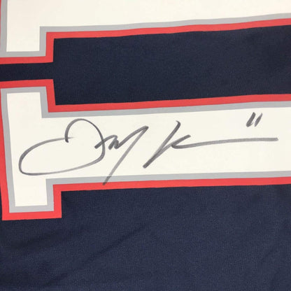 Autographed/Signed Julian Edelman New England Blue Nike Football Jersey Beckett BAS COA