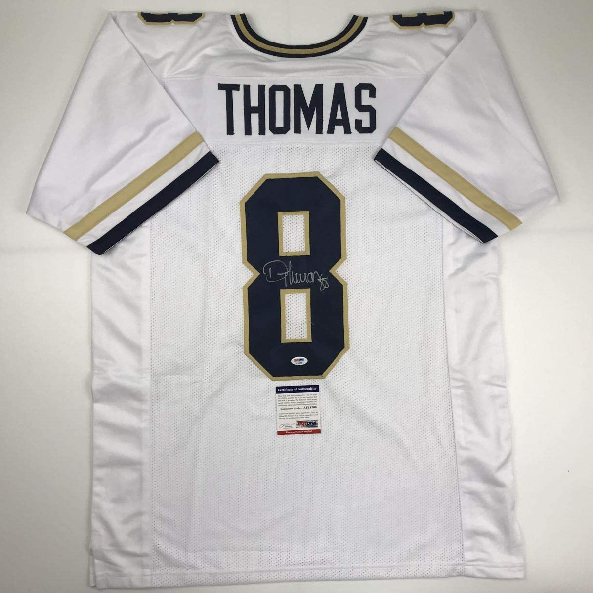 Autographed/Signed Demaryius Thomas Georgia Tech White College Football Jersey PSA/DNA COA