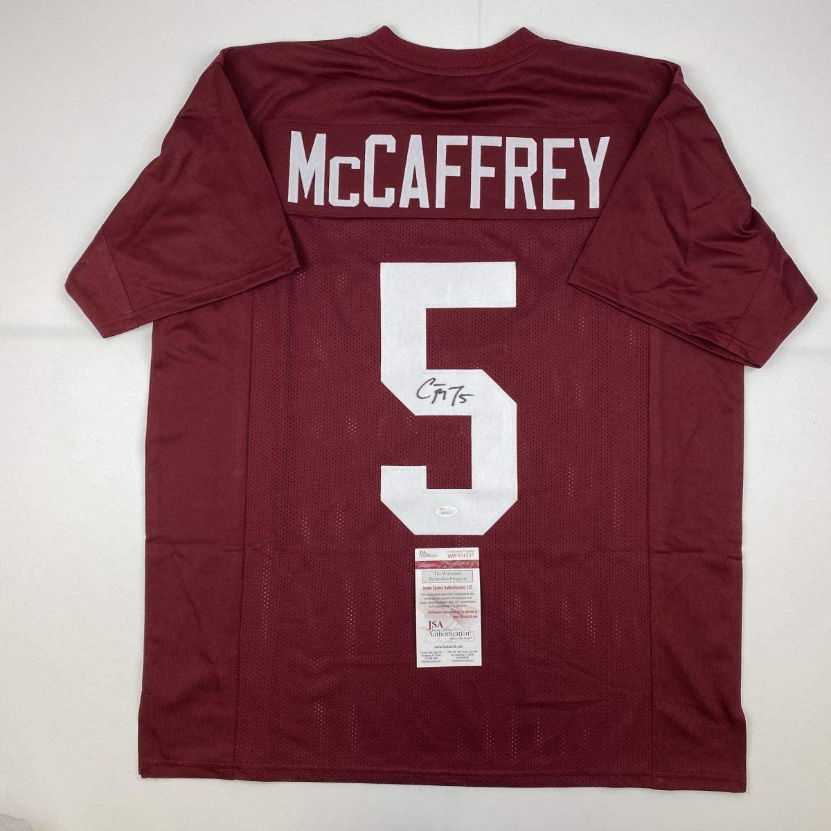 Autographed/Signed Christian McCaffrey Stanford Red College Football Jersey JSA COA