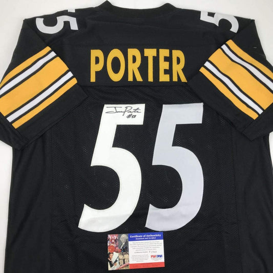 Autographed/Signed Joey Porter Pittsburgh Black Football Jersey PSA/DNA COA
