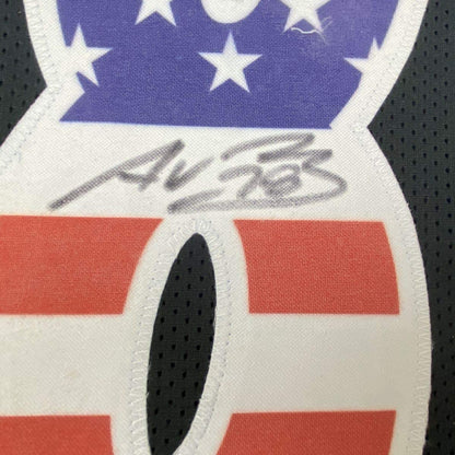 Autographed/Signed Alejandro Villanueva Pittsburgh Black USA Football Jersey JSA COA