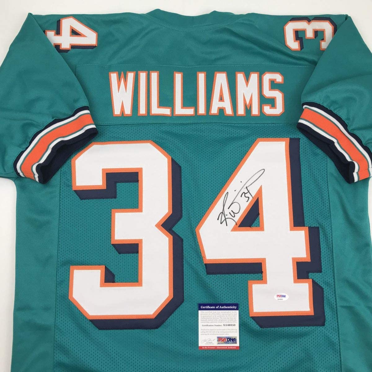 Autographed/Signed Ricky Williams Miami Teal Football Jersey PSA/DNA COA