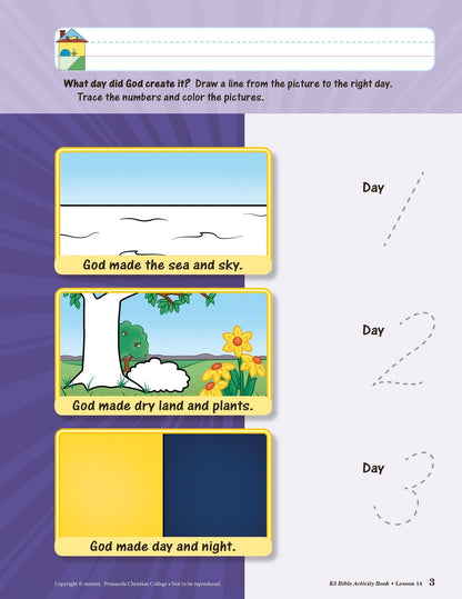 K5 Bible Activity Book - Abeka Bible Coloring and Activity Book