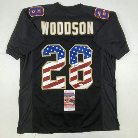 Autographed/Signed Darren Woodson Dallas USA Black Football Jersey JSA COA