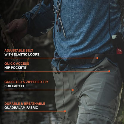 Simms Men’s Freestone Stockingfoot Fishing Wading Pants - Waterproof Lightweight and Breathable Warm Weather Fishing Pants - Smoke - X-Large 12-13 Foot