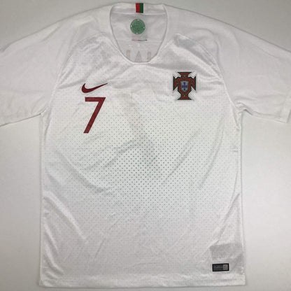 Autographed/Signed Cristiano Ronaldo Portugal White World Cup Soccer Futbol Jersey Beckett BAS COA