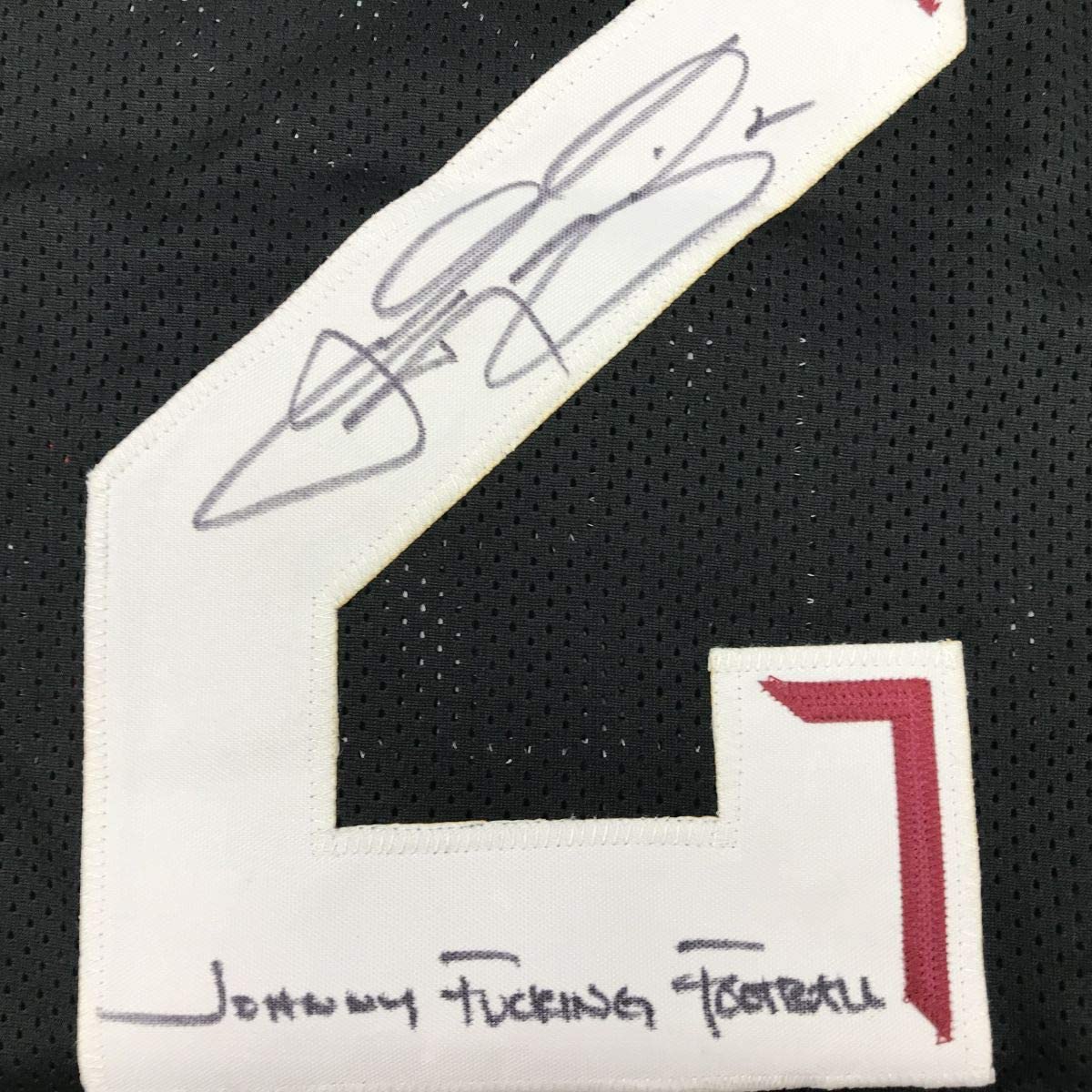 Autographed/Signed Johnny FN Football Manziel Texas A&M Black College Jersey JSA COA