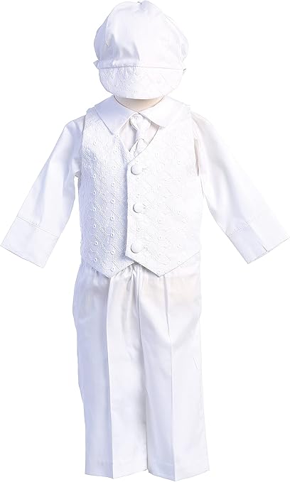 Baptism Outfits for Boys, Baby Boy Christening Outfit, Baptismal Cotton Vest Pants Clothes - Ropa de Bautizo para Ni̱o Bebe