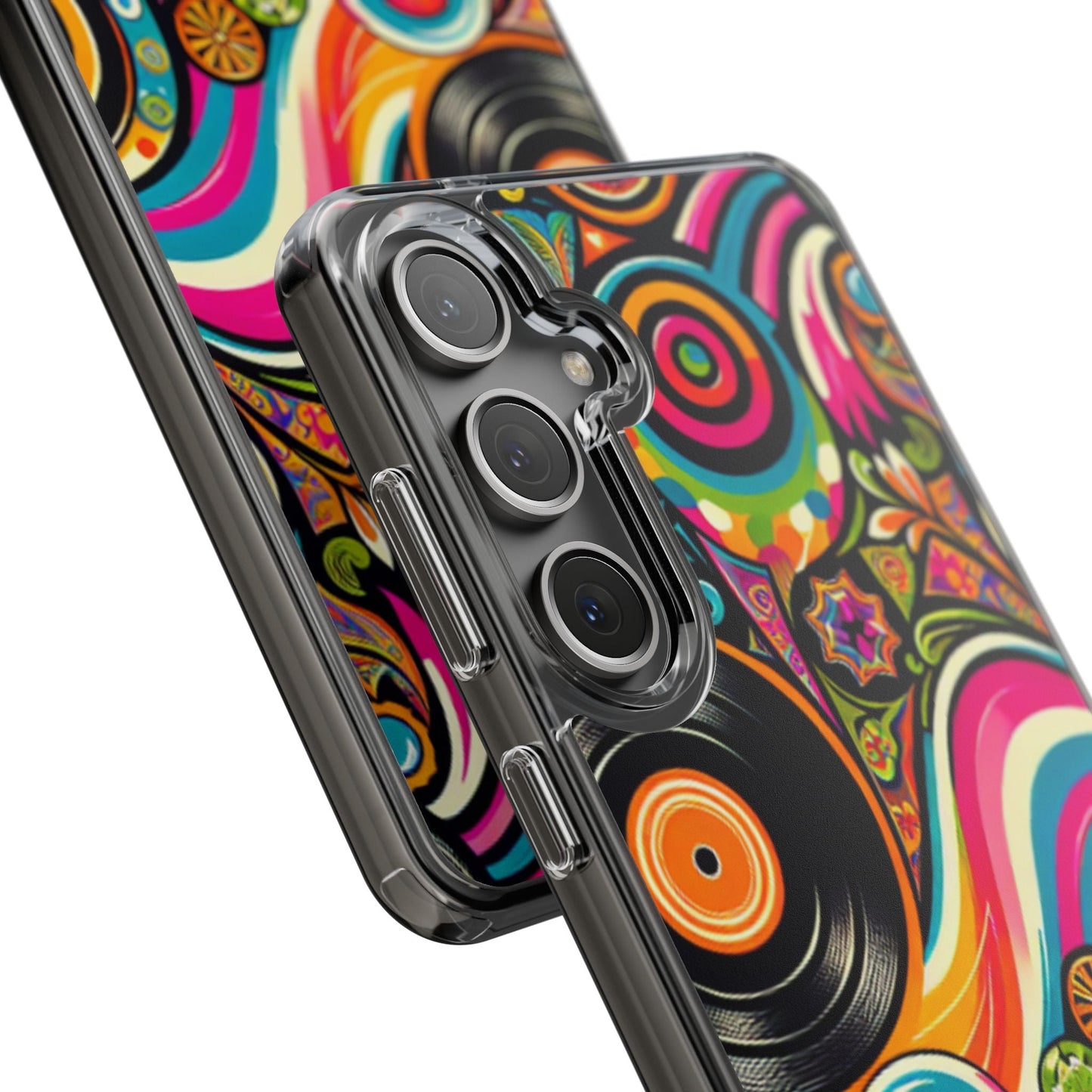 Colorful Vinyl Record Clear Phone Case