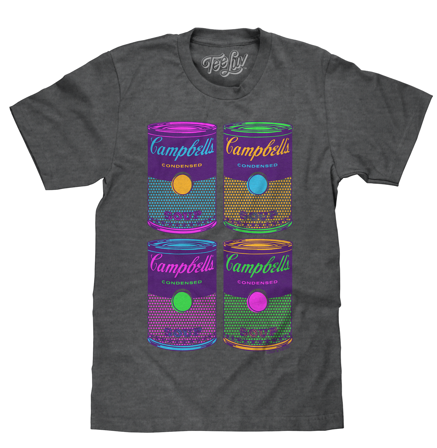 Campbell's Soup Can Pop Art T-Shirt - Charcoal Gray
