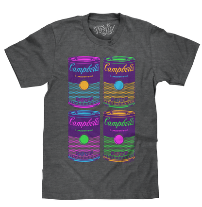 Campbell's Soup Can Pop Art T-Shirt - Charcoal Gray