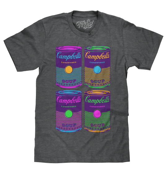 Campbell's Soup Can Pop Art T-Shirt - Charcoal Gray