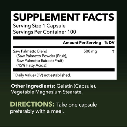 Saw Palmetto Prostate Supplement Men's Health, DHT, Urinary  3mo Supply EXP 2/25
