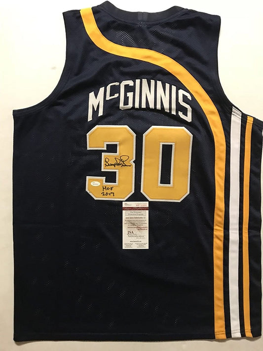 Autographed/Signed George McGinnis HOF 17  Indiana Blue Basketball Jersey JSA COA