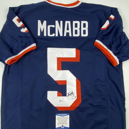 Autographed/Signed Donovan McNabb Syracuse Blue College Football Jersey Beckett BAS COA