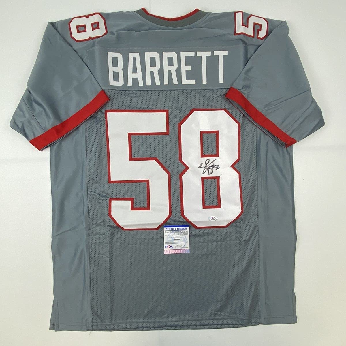 Autographed/Signed Shaquil Shaq Barrett Tampa Bay Pewter Grey Football Jersey PSA/DNA COA