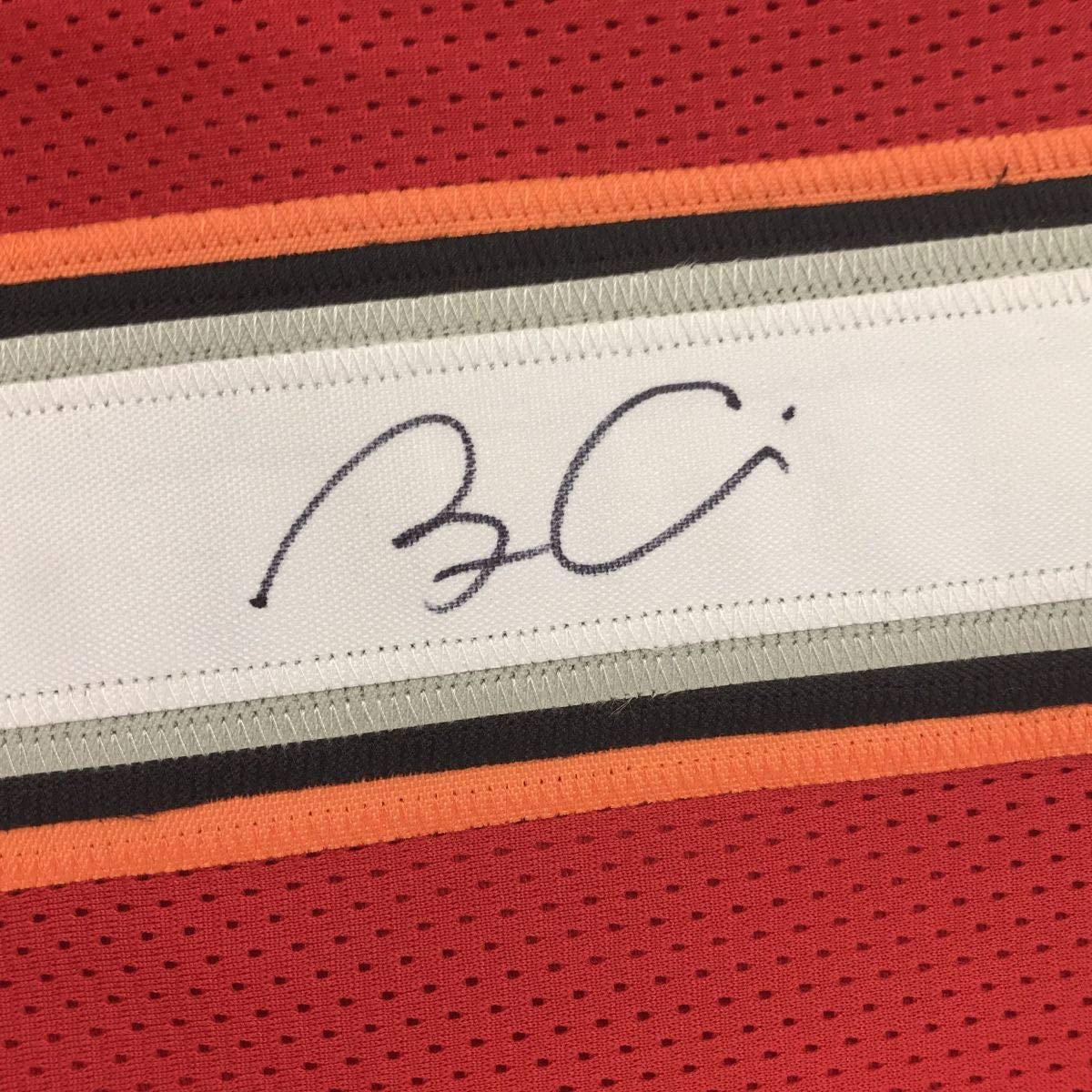 Autographed/Signed Bruce Arians Tampa Bay Red Football Jersey Beckett BAS COA