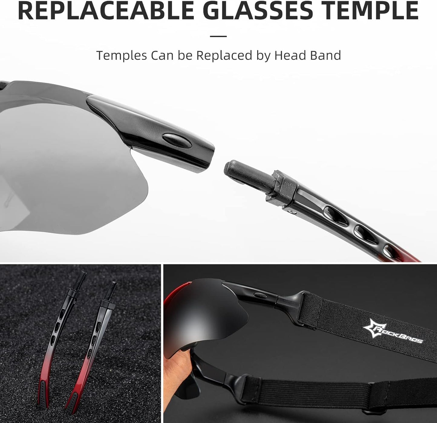 ROCKBROS-Slim Polarised Sports Sunglasses With 4 Interchangeable Lens