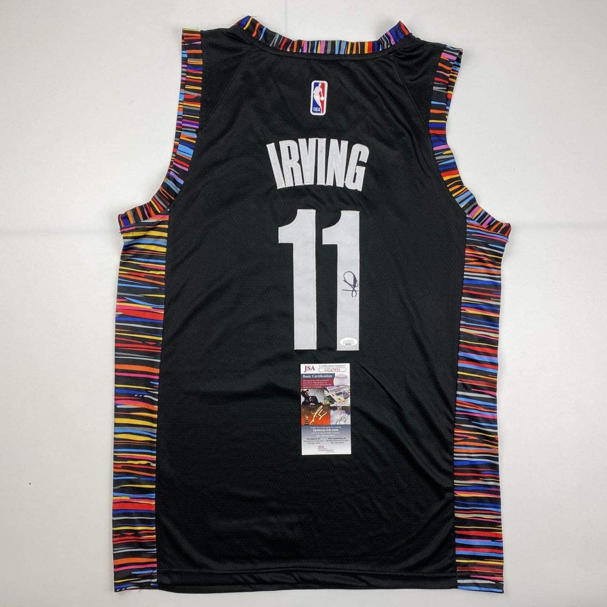 Autographed/Signed Kyrie Irving Brooklyn Black City Basketball Jersey JSA COA